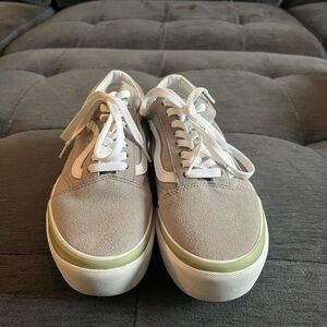 Vans Platform Gray and White Women's Sneakers